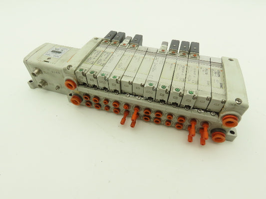 SMC EX250-SDN1 12-Station DeviceNet Manifold 8 Solenoid Valves 24VDC