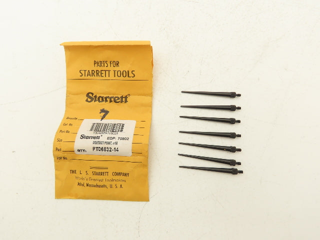 Starrett PT06632-14 Indicator Contact Point Tapered Tip 1/16"x 2" Lot of 7