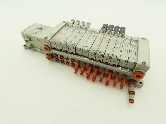 SMC EX250-SDN1 12-Station DeviceNet Manifold 8 Solenoid Valves 24VDC