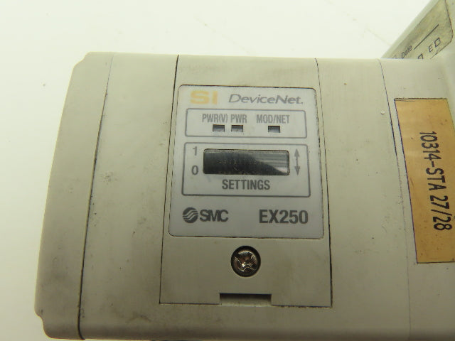 SMC EX250-SDN1 12-Station DeviceNet Manifold 8 Solenoid Valves 24VDC