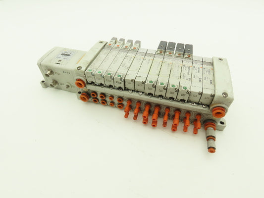 SMC EX250-SDN1 12-Station DeviceNet Manifold 8 Solenoid Valves 24VDC
