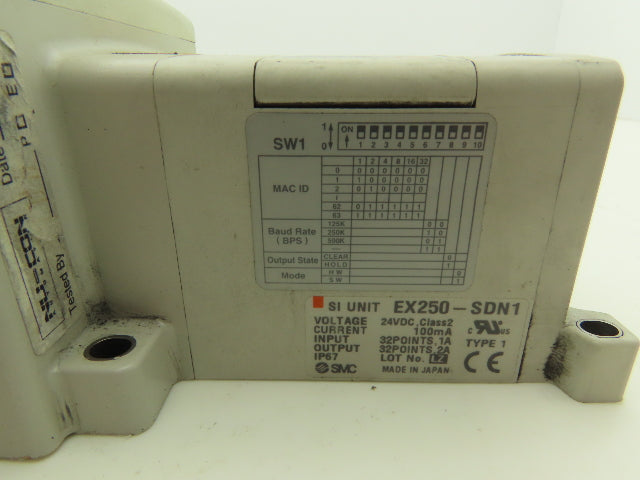 SMC EX250-SDN1 12-Station DeviceNet Manifold 8 Solenoid Valves 24VDC