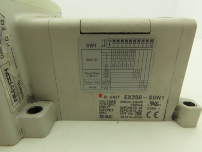 SMC EX250-SDN1 12-Station DeviceNet Manifold 8 Solenoid Valves 24VDC