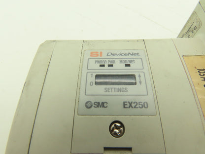 SMC EX250-SDN1 12-Station DeviceNet Manifold 8 Solenoid Valves 24VDC