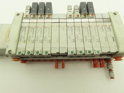 SMC EX250-SDN1 12-Station DeviceNet Manifold 8 Solenoid Valves 24VDC