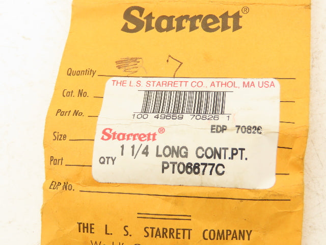 Starrett PT06677C Indicator Contact Point Round Tip 1-1/4" Length  Lot of 7