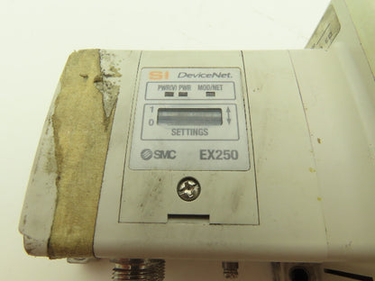 SMC EX250-SDN1 12-Station DeviceNet Manifold 8 Solenoid Valves 24VDC