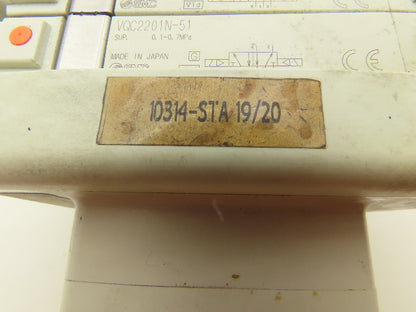 SMC EX250-SDN1 12-Station DeviceNet Manifold 8 Solenoid Valves 24VDC
