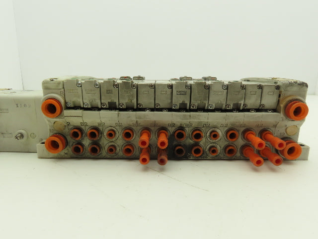 SMC EX250-SDN1 12-Station DeviceNet Manifold 8 Solenoid Valves 24VDC