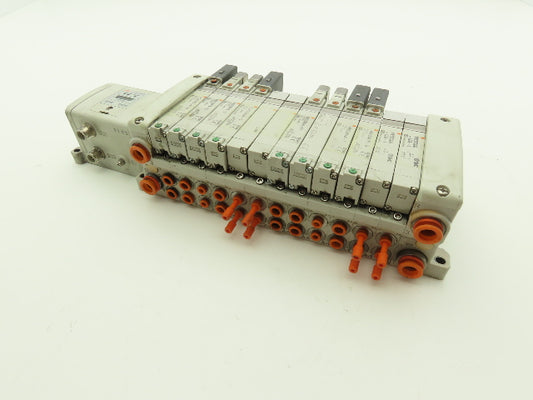 SMC EX250-SDN1 12-Station DeviceNet Manifold 8 Solenoid Valves 24VDC