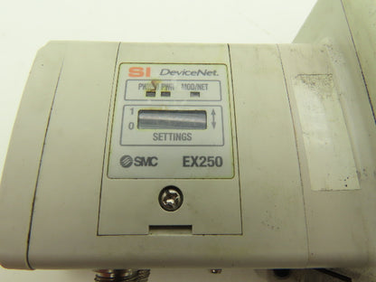 SMC EX250-SDN1 12-Station DeviceNet Manifold 8 Solenoid Valves 24VDC