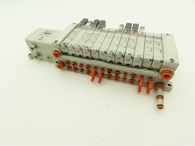 SMC EX250-SDN1 12-Station DeviceNet Manifold 8 Solenoid Valves 24VDC