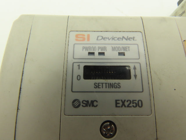 SMC EX250-SDN1 12-Station DeviceNet Manifold 8 Solenoid Valves 24VDC