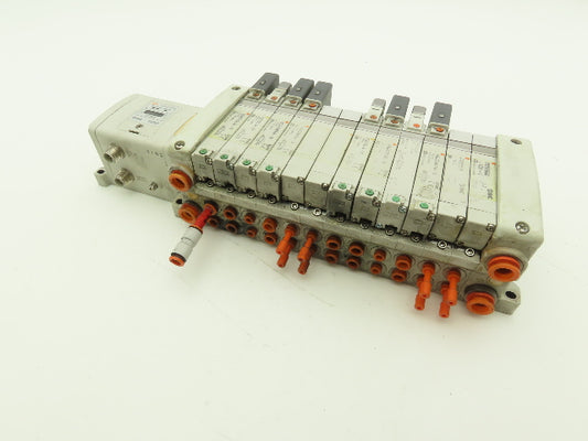 SMC EX250-SDN1 12-Station DeviceNet Manifold 8 Solenoid Valves 24VDC