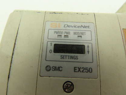 SMC EX250-SDN1 12-Station DeviceNet Manifold 5 Solenoid Valves 24VDC