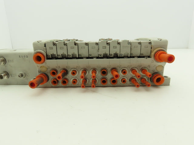 SMC EX250-SDN1 12-Station DeviceNet Manifold 6 Solenoid Valves 24VDC
