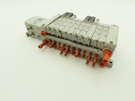 SMC EX250-SDN1 12-Station DeviceNet Manifold 6 Solenoid Valves 24VDC