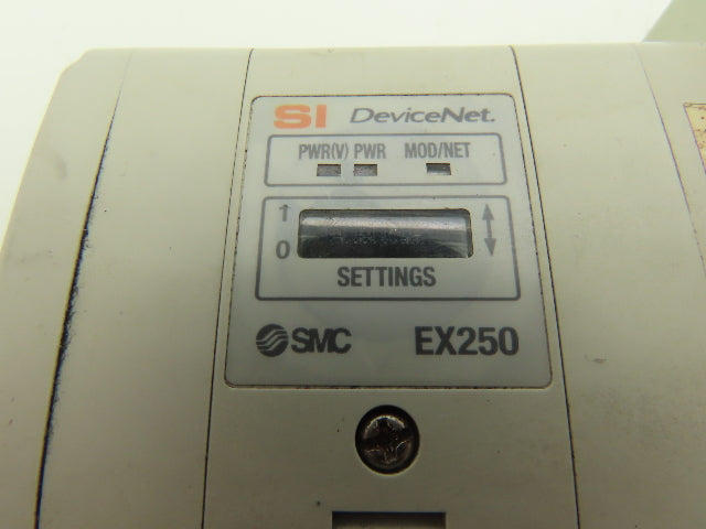 SMC EX250-SDN1 12-Station DeviceNet Manifold 10 Solenoid Valves 24VDC