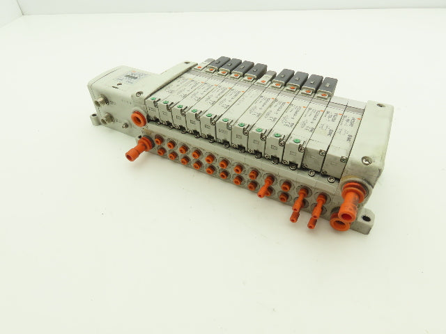 SMC EX250-SDN1 12-Station DeviceNet Manifold 10 Solenoid Valves 24VDC