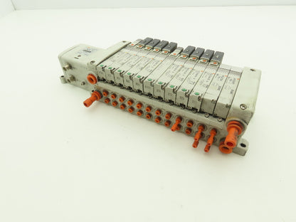 SMC EX250-SDN1 12-Station DeviceNet Manifold 10 Solenoid Valves 24VDC