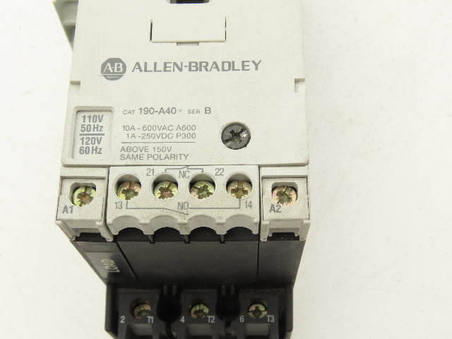 Allen Bradley 190-CPS40 Motor Starter Contactor Overload Block 3Ph 600V 16A 120V