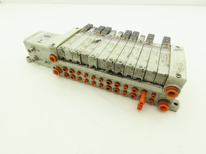 SMC EX250-SDN1 12-Station DeviceNet Manifold 11 Solenoid Valves 24VDC