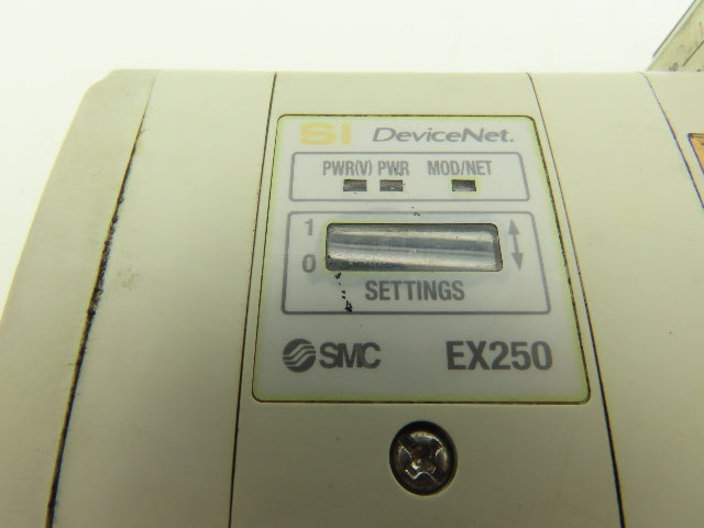 SMC EX250-SDN1 12-Station DeviceNet Manifold 11 Solenoid Valves 24VDC