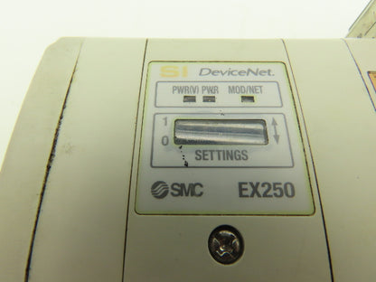 SMC EX250-SDN1 12-Station DeviceNet Manifold 11 Solenoid Valves 24VDC