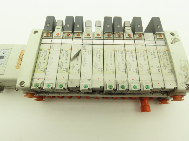 SMC EX250-SDN1 12-Station DeviceNet Manifold 11 Solenoid Valves 24VDC