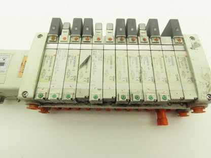 SMC EX250-SDN1 12-Station DeviceNet Manifold 11 Solenoid Valves 24VDC