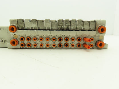 SMC EX250-SDN1 12-Station DeviceNet Manifold 11 Solenoid Valves 24VDC