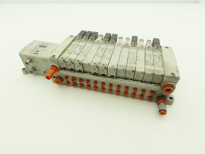 SMC EX250-SDN1 12-Station DeviceNet Manifold 12 Solenoid Valves 24VDC