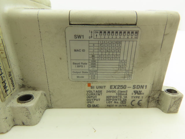 SMC EX250-SDN1 12-Station DeviceNet Manifold 12 Solenoid Valves 24VDC