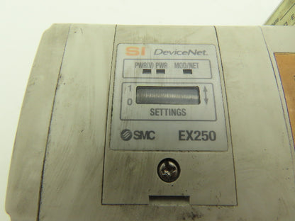 SMC EX250-SDN1 12-Station DeviceNet Manifold 12 Solenoid Valves 24VDC