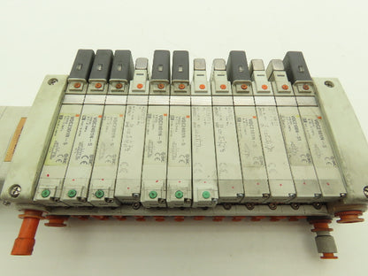 SMC EX250-SDN1 12-Station DeviceNet Manifold 12 Solenoid Valves 24VDC