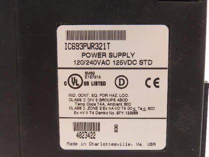 GE Fanuc IC693PWR321 PLC Power Supply 24VDC Series 90-30