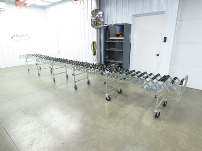 NestaFlex 275  18"W x 23' Expandable Gravity Flex Conveyor Plastic Skatewheel