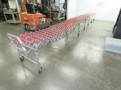NestaFlex 24"W x 26' Expandable Gravity Flex Conveyor Plastic Skatewheel *Read*