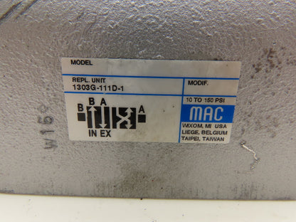 MAC Valves 1303G-111D-1 Pneumatic Solenoid Valve 10-150PSI 120V