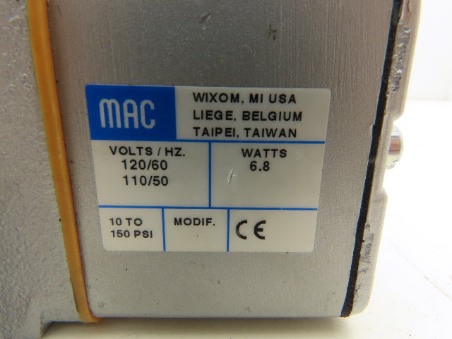 MAC Valves 1303G-111D-1 Pneumatic Solenoid Valve 10-150PSI 120V