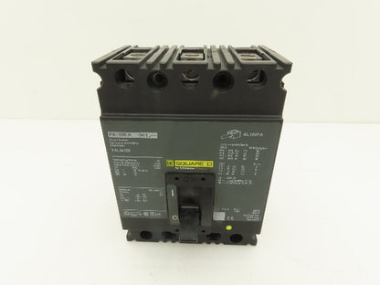 Square D FAL34100 3 Pole Circuit Breaker 100A 480V 3PH Gray Face Molded Case