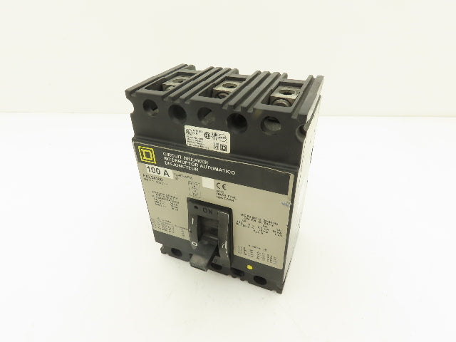 Square D FAL34100 3 Pole Circuit Breaker Interrupter 100A 480V 3PH Molded Case