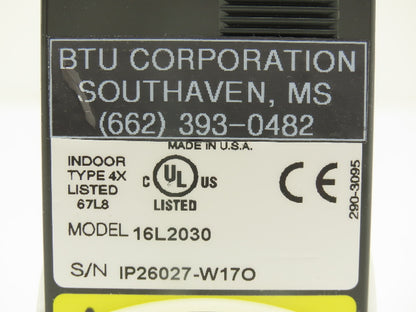 BTU Corporation 16L2030 Temperature Process Controller SSR Output Dwyer