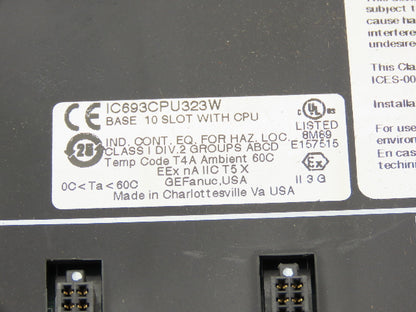 GE Fanuc IC693CPU323W Programmable Controller Base 10 Slot Rack Bus