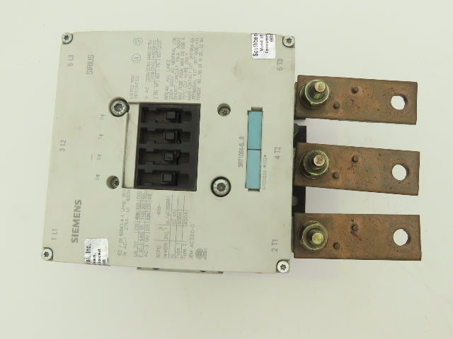 Siemens 3RT1064-6AF36 Sirius Motor Starter Contactor 225A 1000VAC 3 Pole 120V