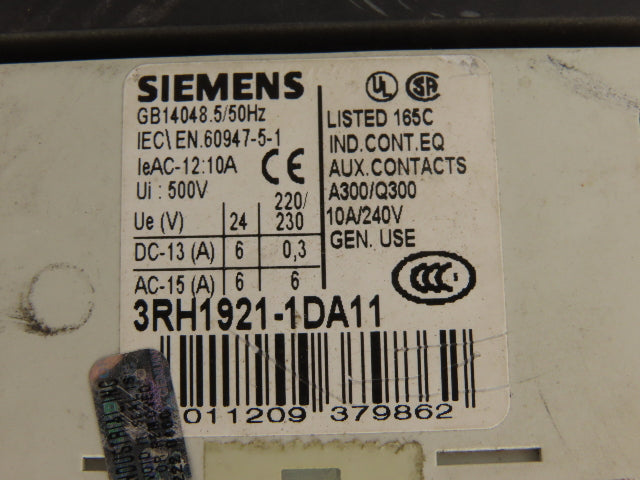 Siemens 3RT1064-6AF36 Sirius Motor Starter Contactor 225A 1000VAC 3 Pole 120V