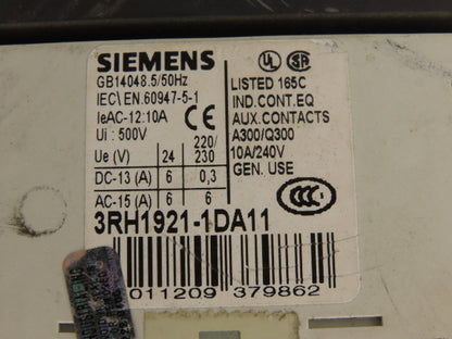 Siemens 3RT1064-6AF36 Sirius Motor Starter Contactor 225A 1000VAC 3 Pole 120V