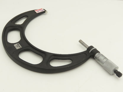 Starrett 436 Outside Micrometer Caliper 6"-7" Range .001 Ratchet Stop Flat Anvil