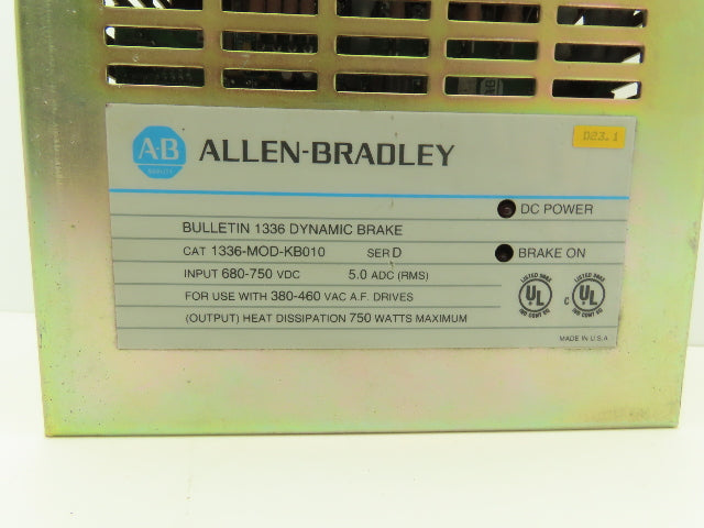 Allen Bradley 1336-MOD-KB010 Dynamic Brake Ser D 750VDC 750W DC Resistor