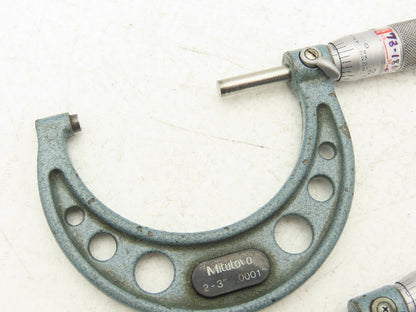 Mitutoyo 103-217 Outside Micrometer Set of 3pcs  0-1" 1-2" 2-3" Flat Anvils